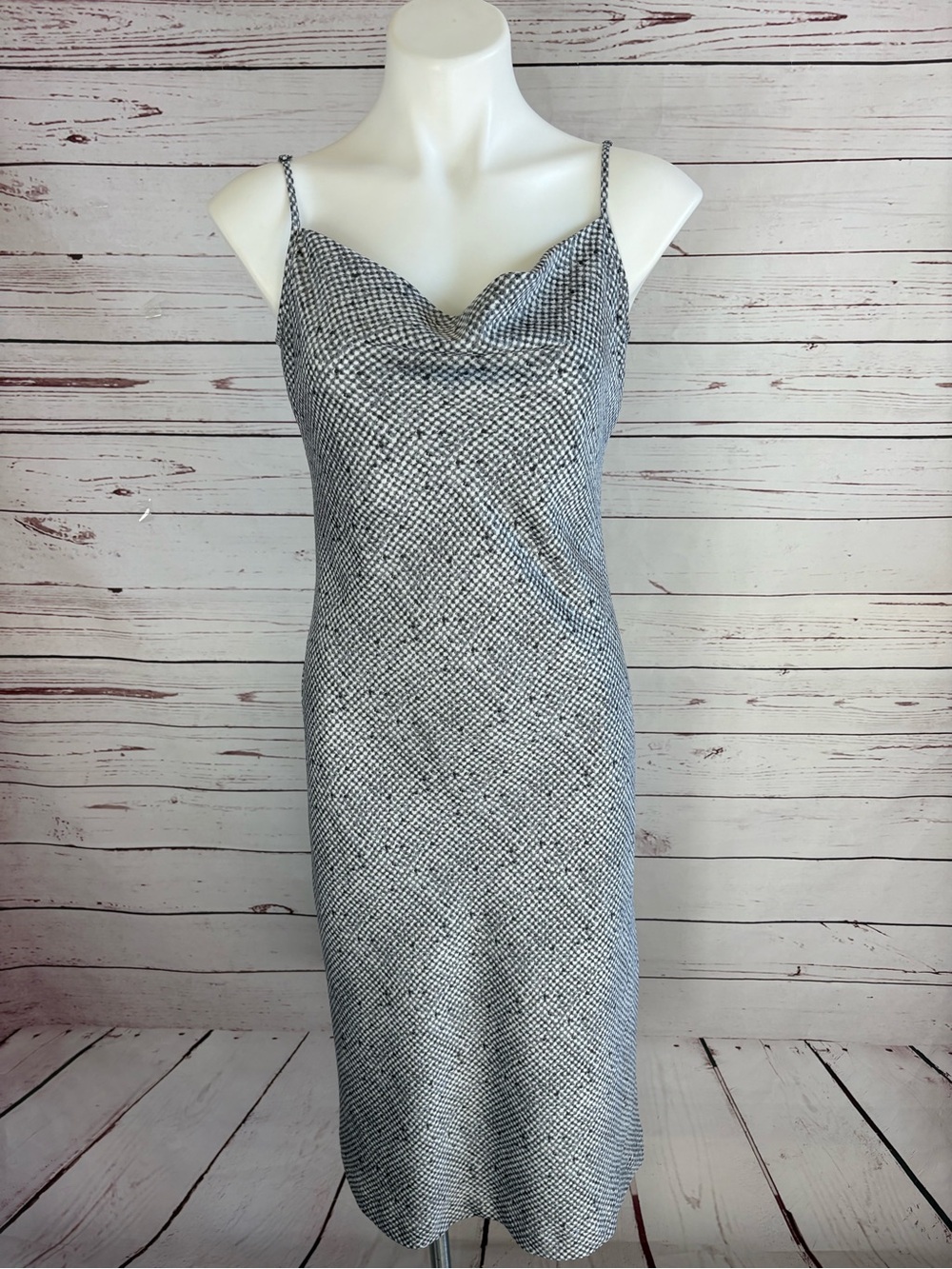 Banana Republic Women’s Adjustable Gray Slip Midi Dress Lined Size Small NWOT